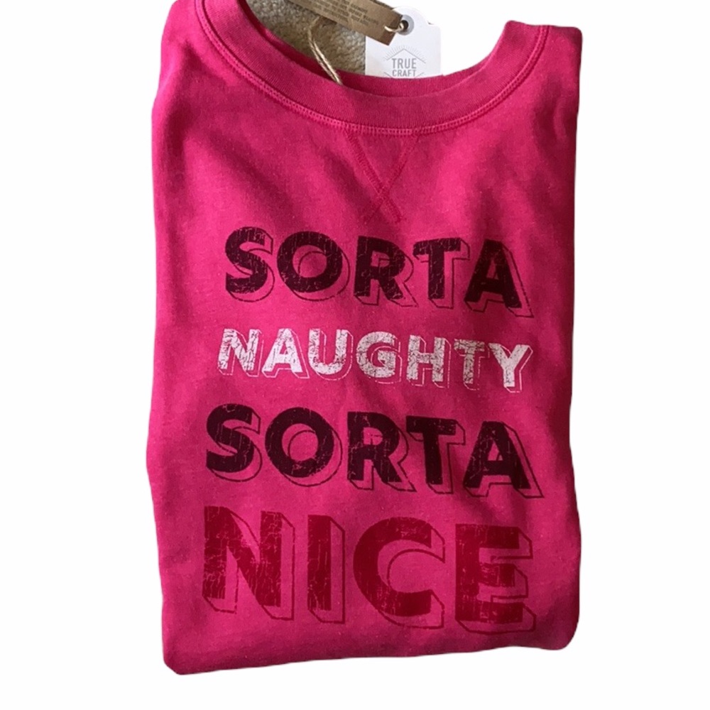 Last 2- NEW naughty/nice sweatshirt Christmas - Picture 6 of 8